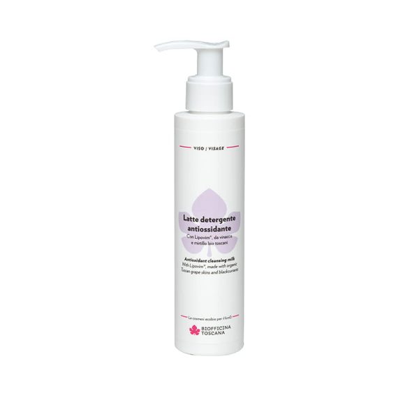 Limpiador facial en leche Biofficina Toscana con antioxidantes y aceites naturales en envase de 150 ml
