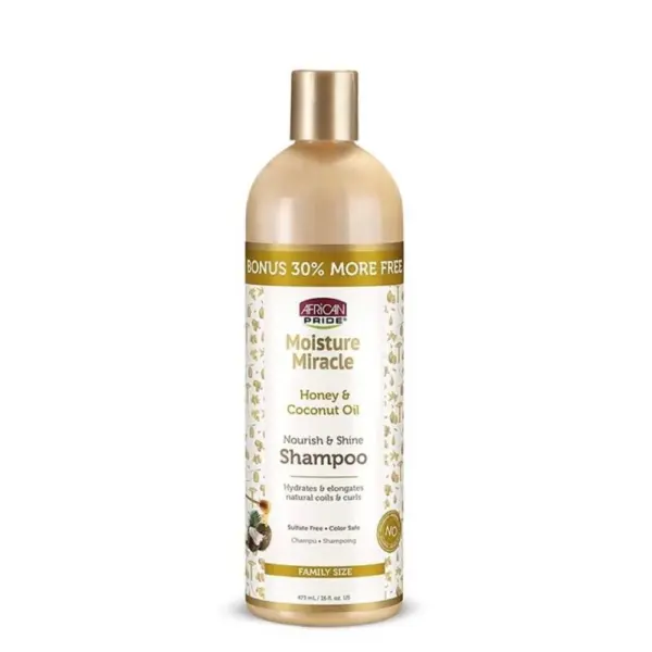 African Pride Moisture Miracle Nourish and Shine Shampoo 473ml - Imagen 1
