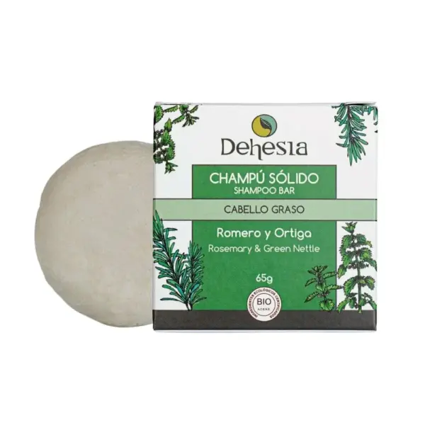 Dehesia Champú Sólido BIO Cabello Graso con Romero y Ortiga 65g - Imagen 1