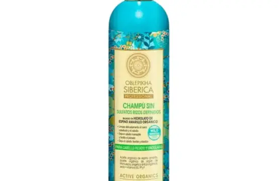 Natura Sibérica Oblepikha Champú Sin Sulfatos con Hidrolato de Espino Amarillo Orgánico Rizos Definidos 400ml