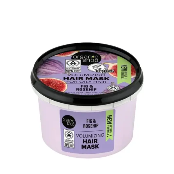 Organic Shop Mascarilla Capilar Voluminizadora Cabello Graso con Higo y Escaramujo 250ml - Imagen 1