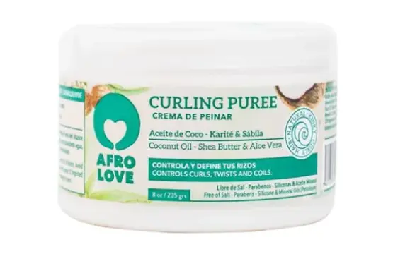 Crema de peinado cabello rizado Afro Love Curling Puree 235g para definir y controlar los rizos