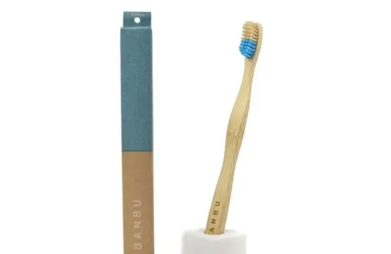 Banbu Cepillo de dientes de bambú Medio Azul
