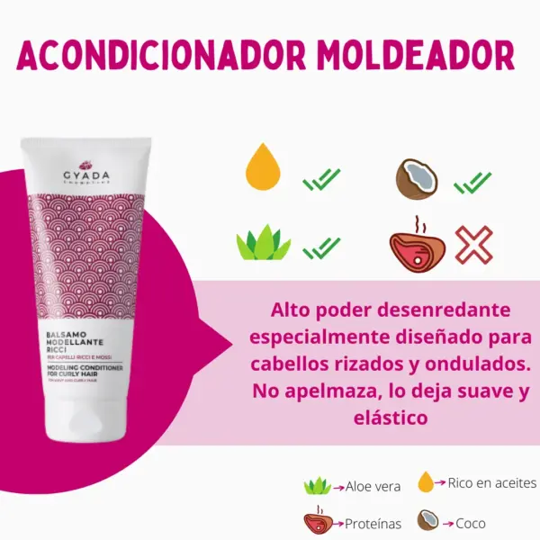 Gyada Cabello Color Vibes Acondicionador Moldeador Rizado 200ml - Imagen 2
