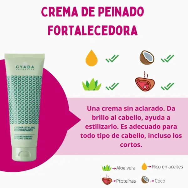 Gyada Cabello Espirulina Crema De Peinado Fortalecedora 125ml - Imagen 2