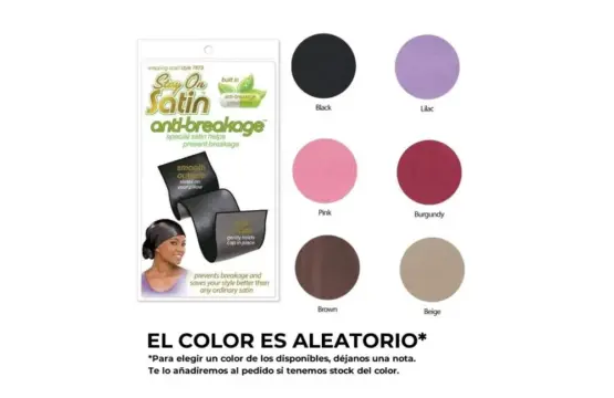 Stay On Satin Anti-Breakage Gorro Satén Black Wrap Scarf 7879