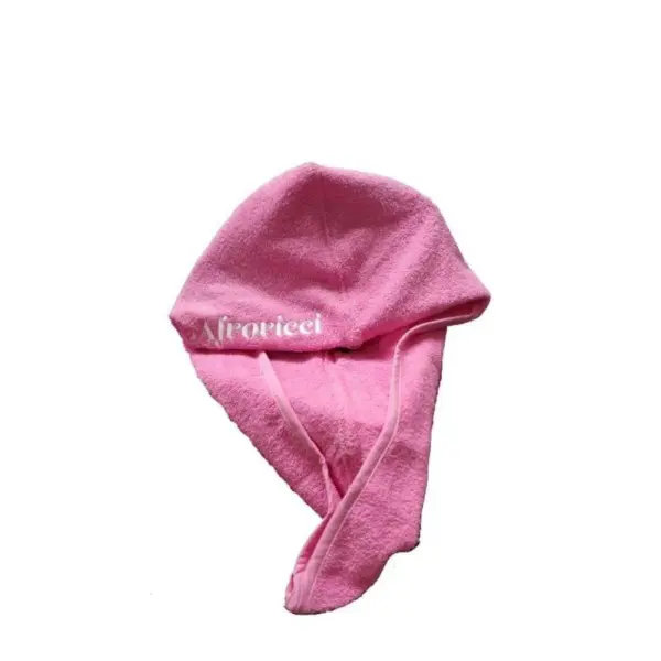 AfroRicci Toalla Turbante Rosa de Algodón - Imagen 1