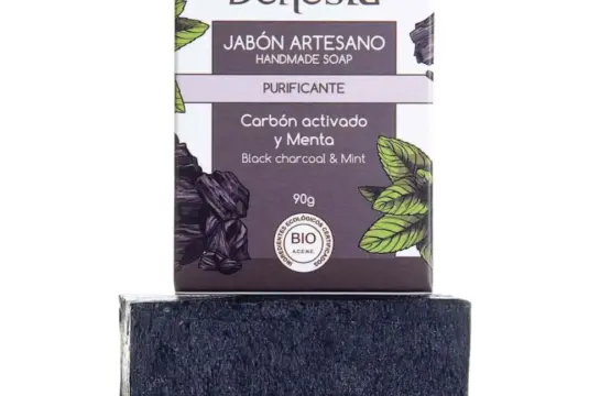 Dehesia Jabón Artesano Purificante Bio con Carbón Activado y Menta 90g
