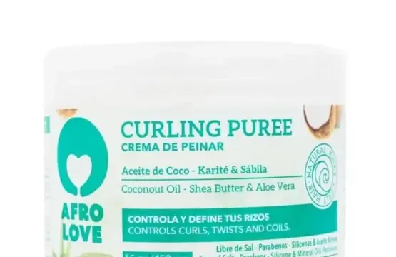 Crema de peinado cabello rizado Afro Love Curling Puree 450g para definir y controlar los rizos